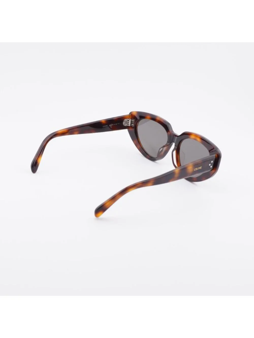 Celine CL40286F 53A Sunglasses Havana Cat Eye Frame, Grey Lenses